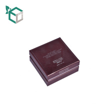 Luxury Square Dark Red Color Cosmetic Paper Box With Flocking Tray
